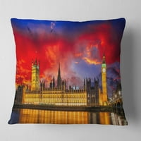 Дизајн на парламентот на реката Темза - модерна перница за фрлање градски пејзаж - 16х16