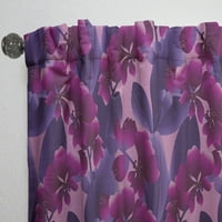 DesignArt 'Виолетова орхидеја цвета шарена шема' модерен панел за завеси од средниот век