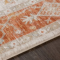 Уметнички ткајачи Медалјон Традиционална област килим, изгорен портокал