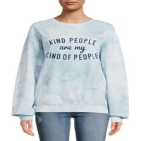 Kindубезни луѓе јуниори графички џемпер со долг ракав