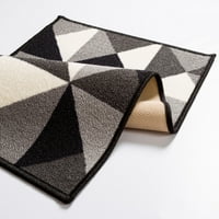 Добро ткаен вектор на судот Кингс модерна геометриска сива боја 2 '3' килим со акцент на низок куп