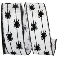 Хартија Ноќта на вештерките пајак лента, црно -бела, 2,5in 10yd, 1 пакет