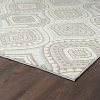 Современа област за килим геометриски таупе, сив затворен правоаголник лесен за чистење