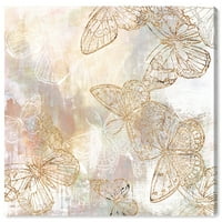 Wynwood Studio Animals Wall Art Canvas Prints 'Butterfly Garden Insects - злато, бело