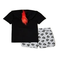 Тролс Светска турнеја Барб девојки Cosplay Худи маица и шорцеви сет, сет на облека со 2 парчиња, големини