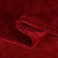 Кралицата Кралица Бургундија за кревети од руно - мека лесна кадифен кадифен пријатна ќебе микрофибер, 77