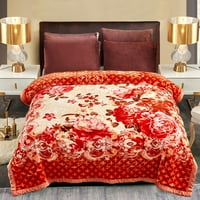 Крал за кревети од руно, меко топло плишано ќебе, портокалово цветно, 83 93