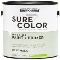 Rust-Oleum сигурна маска во боја од глина, внатрешна боја + буквар, рамна завршница, 2-пакет