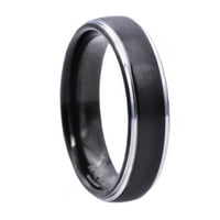 Менс црно позлатен прстен за бенд во волфрам
