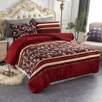 Сет за ќебе со кревети на кралицата Шерпа, тешки густо ќебе со борего 75 x83