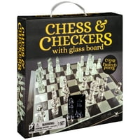 Шах и проверка поставена со стаклена табла 9 ”
