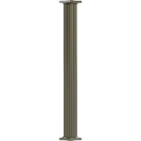 10 10 'Ендура-алуминиумска колона, тркалезна вратило, не-прилагодени, флуитирани, глинен финиш W Капитал и