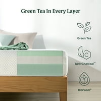 Зинус 8 Зелен чај аспект за мемориски пена душек, полн