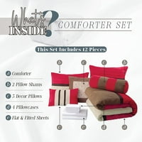Елегантна удобност 12-парчиња кревет-во-торба, колекција на утешител на Cirena Microsuede со сет со листови
