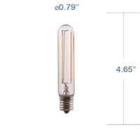 Одлична вредност LED T6. Тубуларна сијалица, 2,5-вати е база затемнето меко бело 1pk