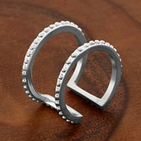 Полиран геометриски откорен од не'рѓосувачки челик отворен прстен