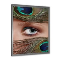 DesignArt 'Peachers Peacock Peathers and Eye' Bohemian & Eclectic Framed Art Print