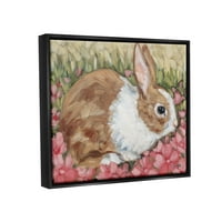 Tuphel Bunny Pink Spring Blossoms Animals & Insects сликање црна пловила врамена уметничка печатена wallидна