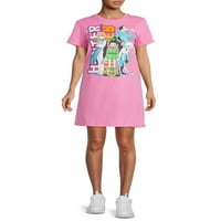 Хантер Хантер женски јуниори со кратки ракави графички фустан за маица