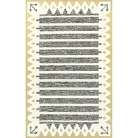 Nuloom Eija Transational Striped волна област килим, 5 '8', жолта