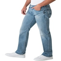 Сребрени фармерки копродукции за мажи Алан класика со права нозе, големини на половината 28-44