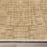 Добро ткаени апстрактни ноќни часови со модерен геометриски рамен ткаенина беж 7'7 9'10 Област килим
