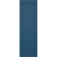 Ekena Millwork 18 W 50 H TRUE FIT PVC два панел шеврон модерен стил фиксни ролетни за монтирање, Sojourn Blue