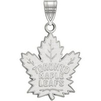 Логорт Карат бело злато NHL Торонто јавор лисја голем приврзок
