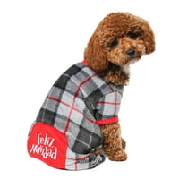 Живописна облека за кучиња за живот: сиви и црни карирани пижами во Jerseyерси, големина М.