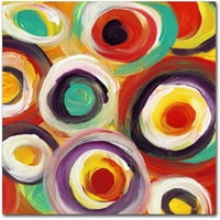 Трговска марка ликовна уметност „светли смели кругови квадрат 1“ платно уметност од Ејми Вангсгард