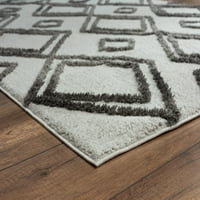 Обединети ткајачи Квинсленд Кахлил Геометриски килим Шаг област, сива, 7'10 10'6