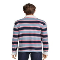 Grayson Social Mean & Big Mans Stripe Stripe долга ракав Поло кошула, големини S-3XL