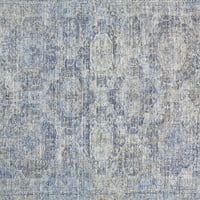 Рејми гроздобер простор обоена волна акцент килим, класичен сина беж, 3ft-6in 5ft-6in