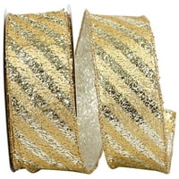 Хартија Божиќна златна метална лента со полиестерска лента, 10yd 2,5in, 1 пакет