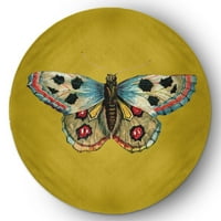 5 'круг едноставно Daisy Brushefoot Butterfly News hustry Chenille Area reg, сенф жолта