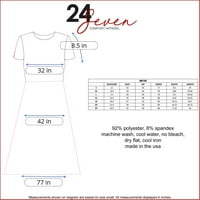 24Севен облека за удобност со кратки ракави за мидиски фустан со џебови со џебови