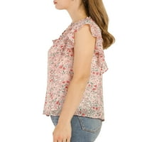 Уникатни поволни цени за женски цветни рафли V вратот на капакот на вратот Блуза на блуза
