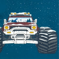 Камион за чудовишта на Garanimals Toddler Boys во снежна графичка маица со долг ракав