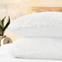 Уникатни поволни перничиња со крзно со патент, крал, бело