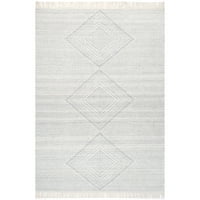 Nuloom zana and ткаена дијамантска раб област килим, 8 '10', светло сива боја