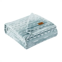 Wrangler Logan Stripe Blue Ultra Soft Soft Plush Reece Целосно ќебе за кралица