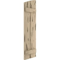Ekena Millwork 11 W 42 H Timberthane Pecky Cypress Two Board се приклучи на Board-n-Batten W елиптични врвни шатлови на дрво, првенден тен,