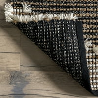 Нулум Манда геометриска мешавина од памук раб, килим, 5 '8', природно