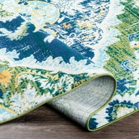 Уметнички ткајачи Медалјон Глобал област килим, темно зелена боја