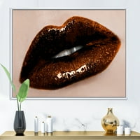 DesignArt 'Зголемување на прекрасните женски усни II' модерна врамена платна wallидна уметност печатење