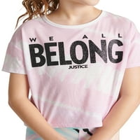 Краток ракав за правда Девојки секојдневни маички маица, големини XS-XL