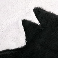 Уникатни поволни цени бушаво крзно од крзно меко шерпа ќебе, фрли, црно