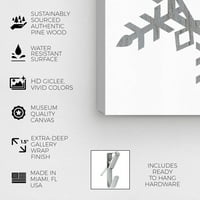 Одмор и сезонски wallидни уметности платно печати „дрво снегулки“ празници - сива, бела