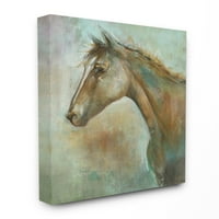 Tuphel Industries коњски портрет зелено кафеаво животно сликарство платно wallидна уметност од трети и wallидови