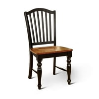 Мебел на Америка Валери Вуд Вуд без вооружено јадење столици - сет од 2, црно